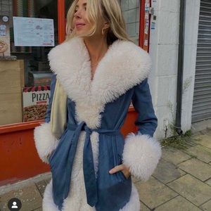 SOLD Charlotte Simone Dolly Coat in Blue NWT